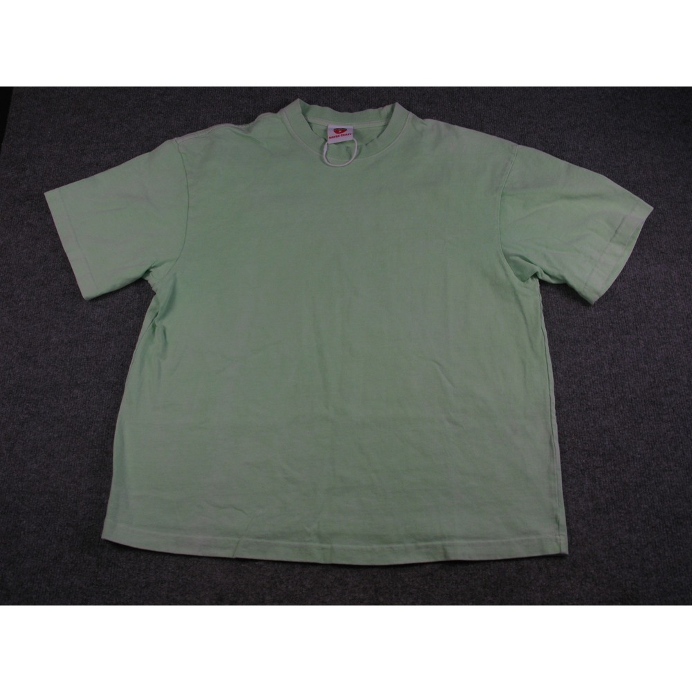 WANGCAI WORKSHOP Mens Light Green Crew Neck T Shirt Short Sleeve Basic Tee XL
